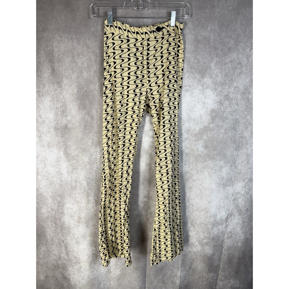 Gimaguas Abstract Wave Flared Pants In Beige Women's Size XS - Picture 3 of 8